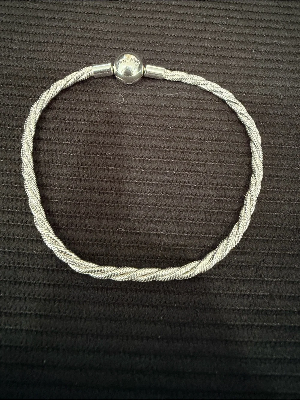 Pandora Twisted Mesh Charm Bracelet - Silver